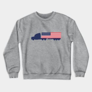 American Flag USA Semi Truck Crewneck Sweatshirt